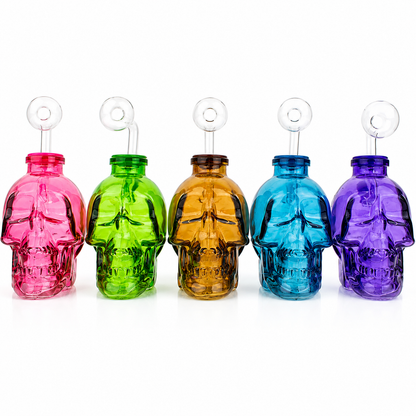 4"  Heavy Glass Skull OB Water Pipe