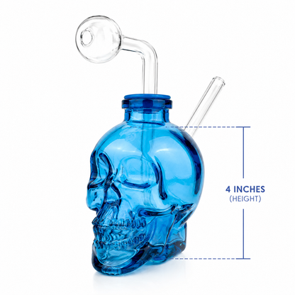 4"  Heavy Glass Skull OB Water Pipe