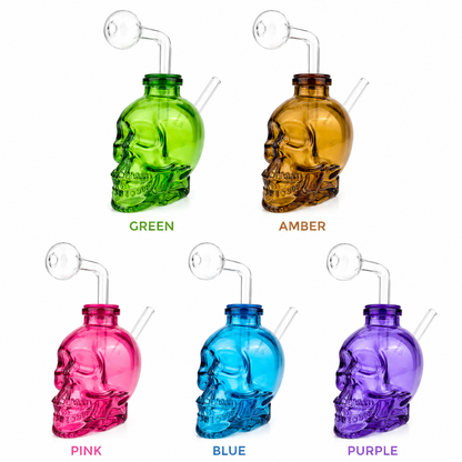 4"  Heavy Glass Skull OB Water Pipe