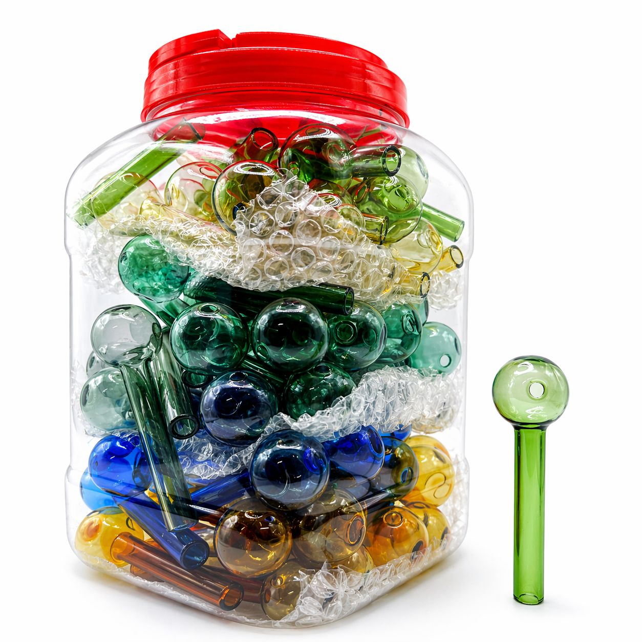 4" Heavy Oil Burner Assorted Colors- 90ct Jar - 12/Cs