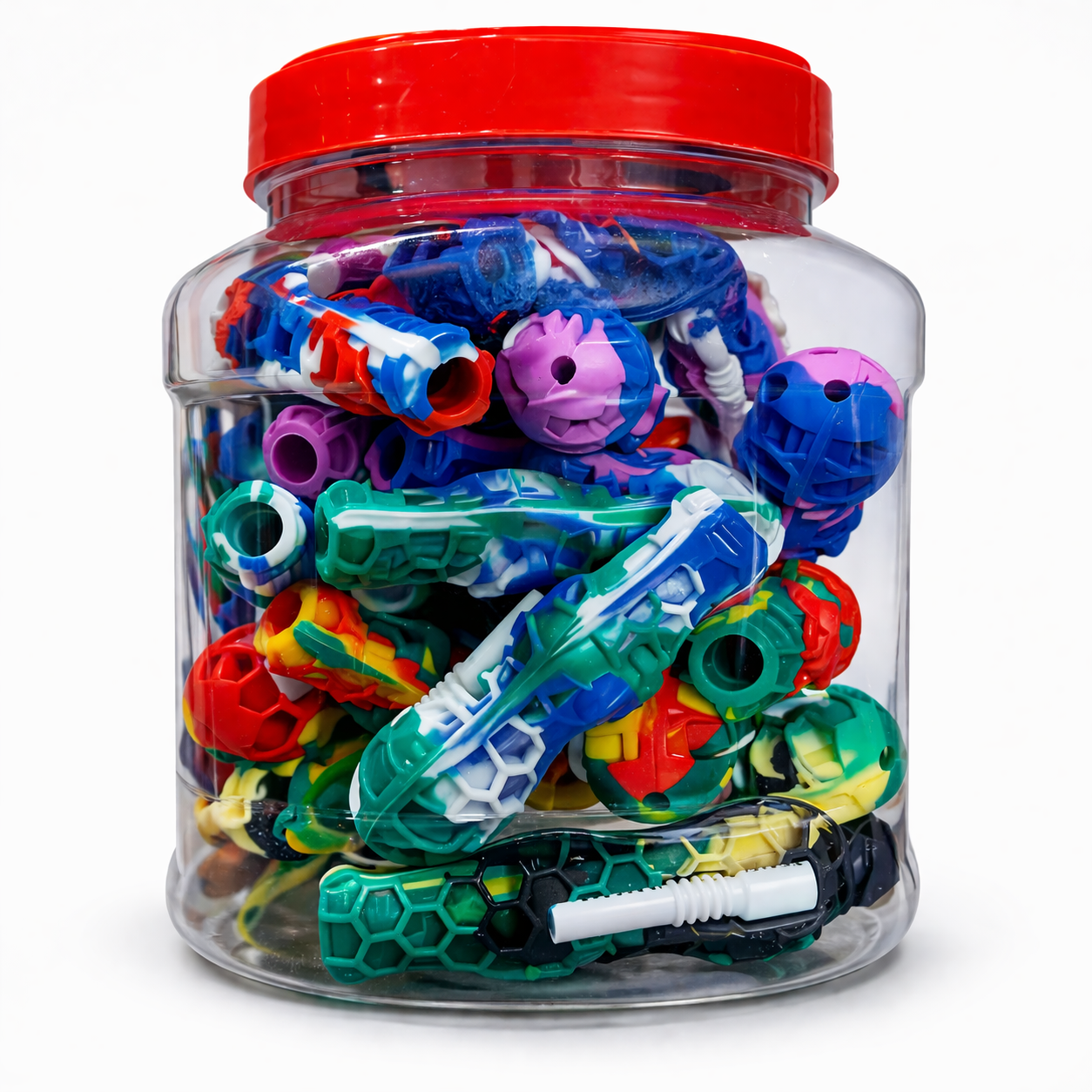 4" Silicone Straw Nector Collector with 10mm Cermic Tip 30ct Jar - 12Jars/Cs