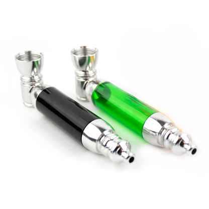 4" Colored Acrylic Metal Hand Pipe