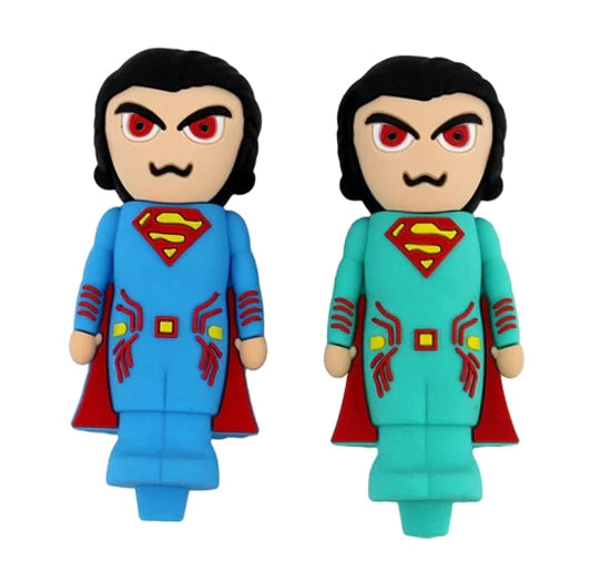 4" Evil Superman Silicone Hand Pipe with Glass Bowl (TX638)