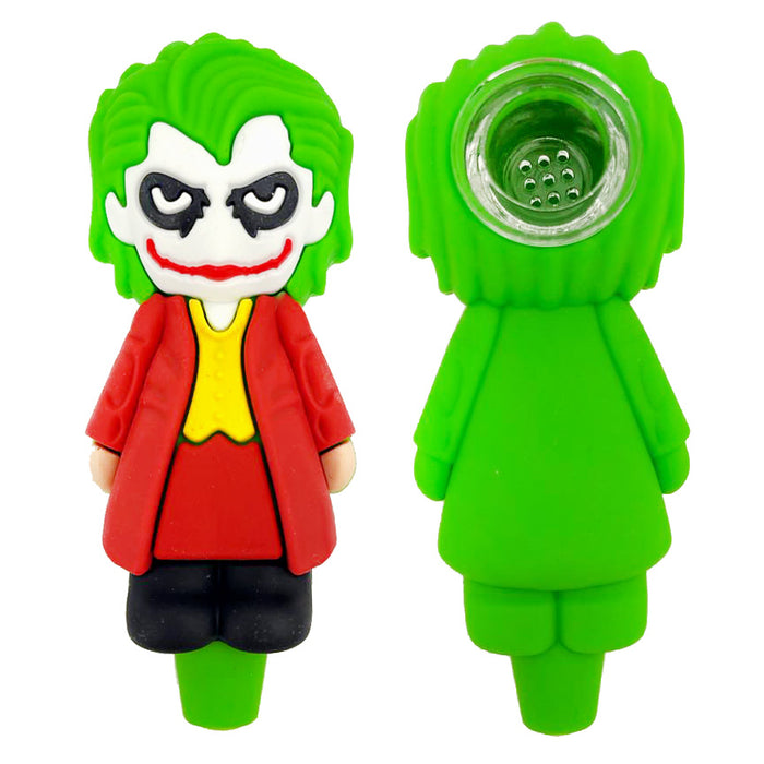 4" Joker Silicone Hand Pipe With Glass Bowl