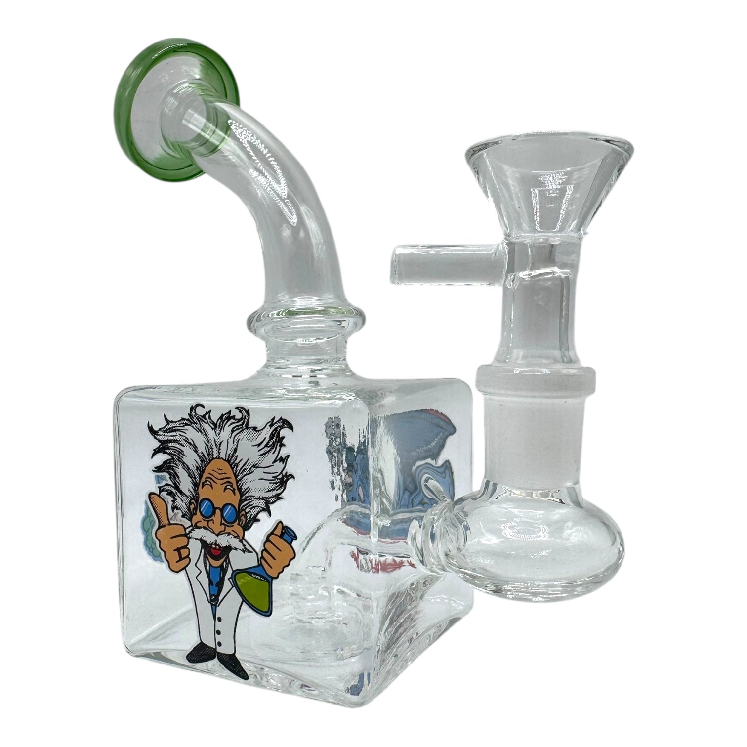 4" R &M Cube Glass Water Pipe "DA-093BO"