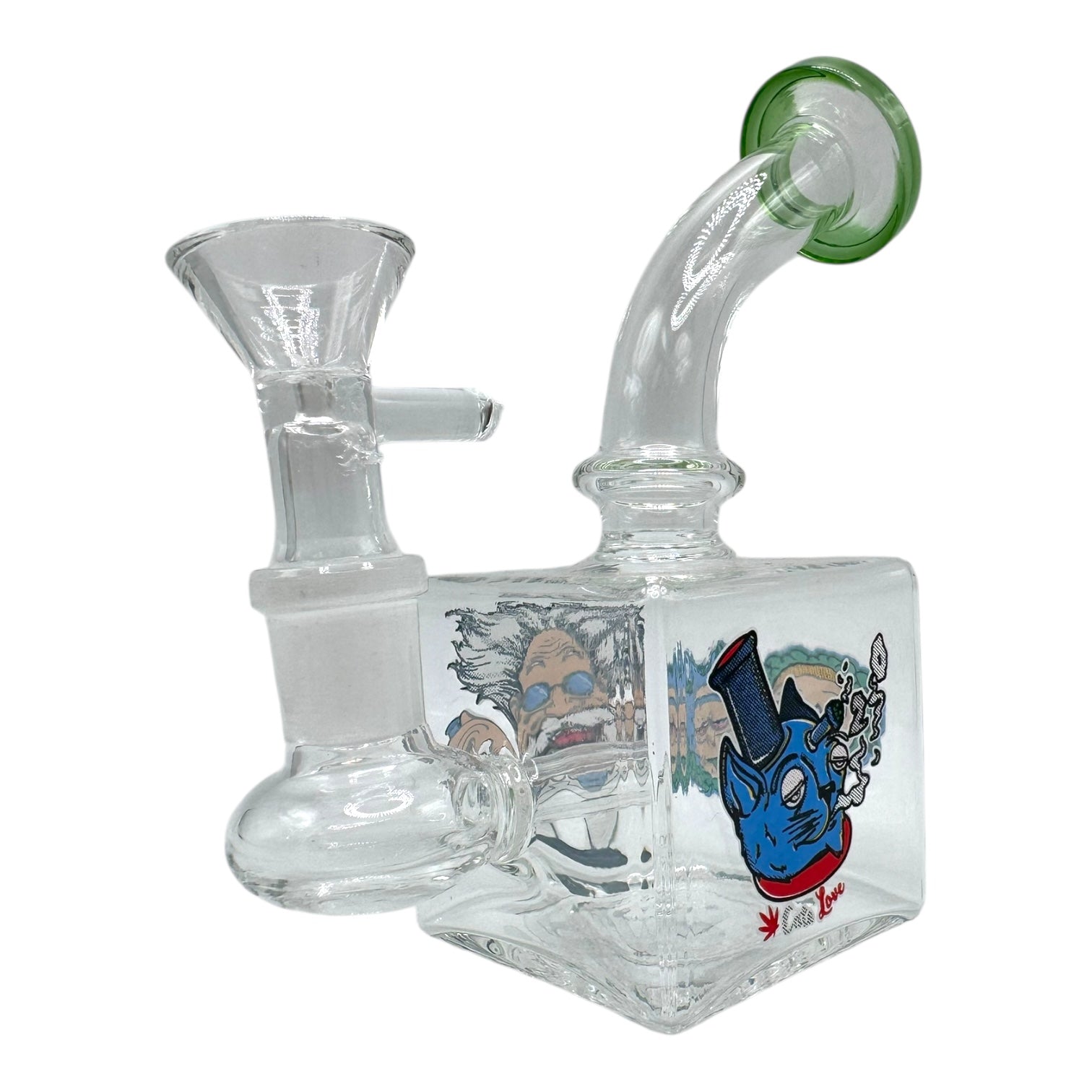 4" R &M Cube Glass Water Pipe "DA-093BO"