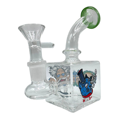 4" R &M Cube Glass Water Pipe "DA-093BO"