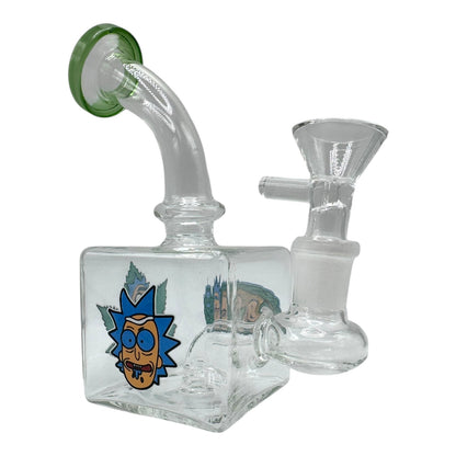 4" R &M Cube Glass Water Pipe "DA-093BO"