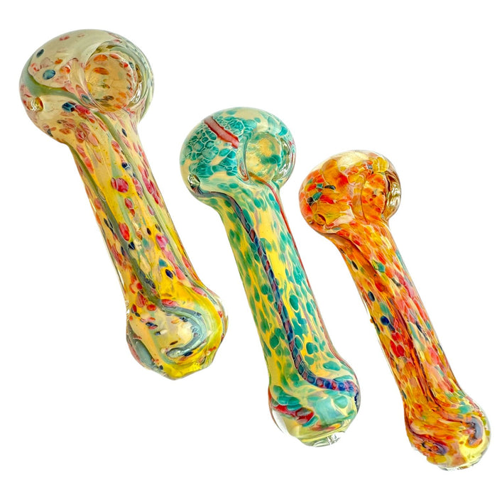 4" Swirl Color Frit Glass Hand Pipe (Assorted Colors)