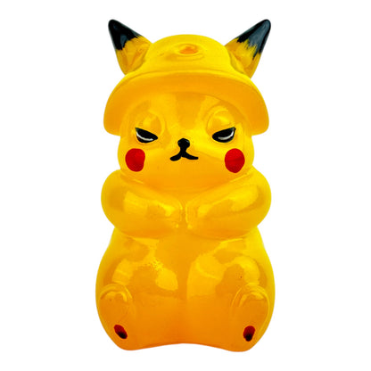 4” Yellow Pika Glass Water Pipe