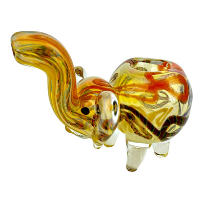 4.5" Elephant Fume WigWag - Glass Hand Pipe (Assorted Colors)
