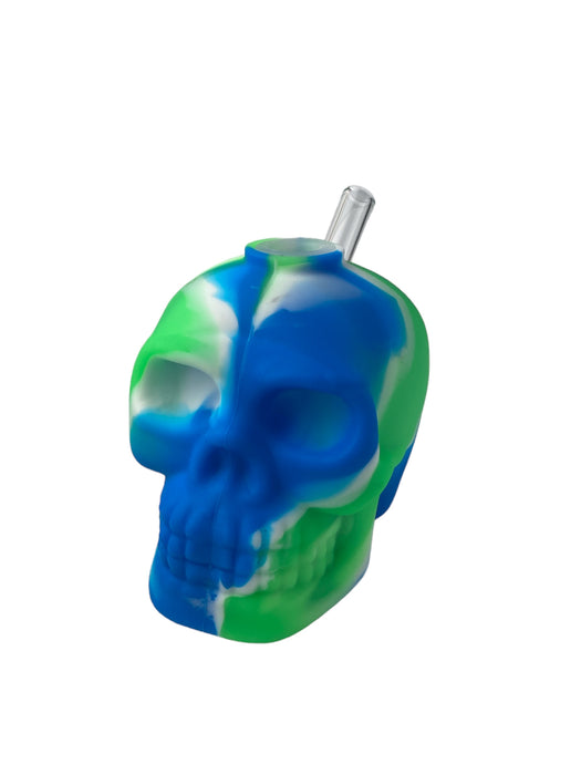 4" Skull Silicone Water Pipe Assorted Colors