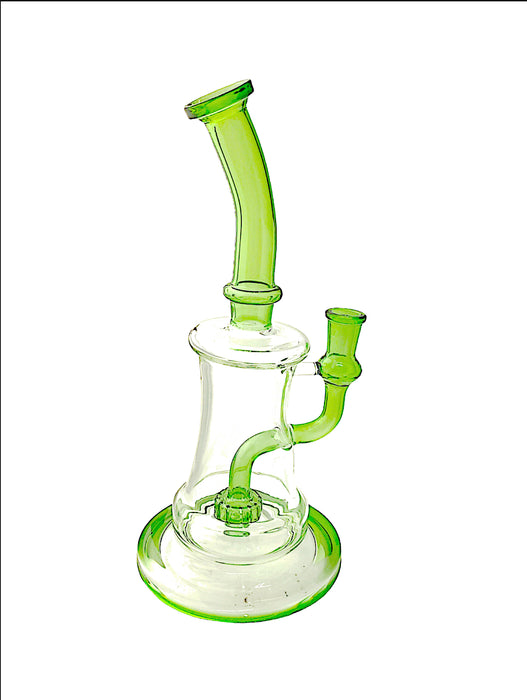 11" Green Hour Glass Water Pipe