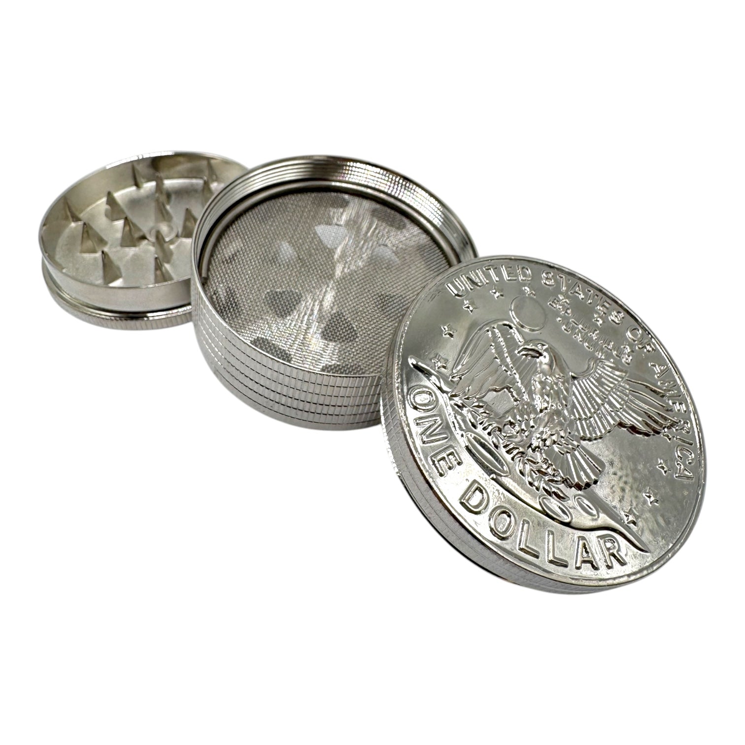 56mm One Dollar Coin 3 Piece Metal Grinder