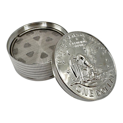 56mm One Dollar Coin 3 Piece Metal Grinder