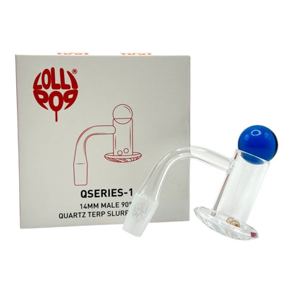 Lollipop QSeries-1 | 14mm Male 90° | Fully Welded Quartz Terp Slurper Banger Set - QZ 101