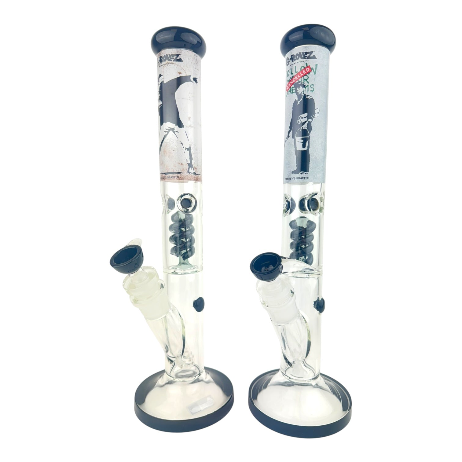G-Rollz 18" Twist Perc Straight Tube Glass Water Pipe
