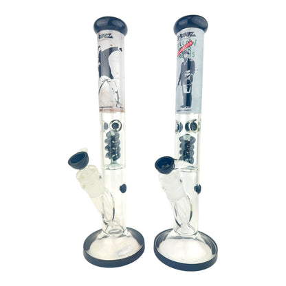 G-Rollz 18" Twist Perc Straight Tube Glass Water Pipe