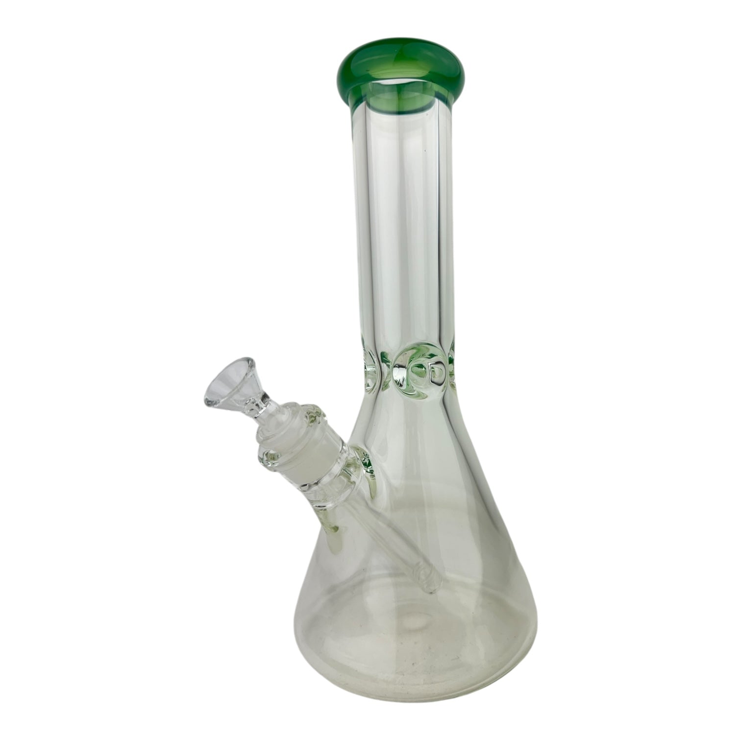 12" 9mm Clear Thick Beaker Colored Top G/G Glass Water Pipe "WP-89-12"