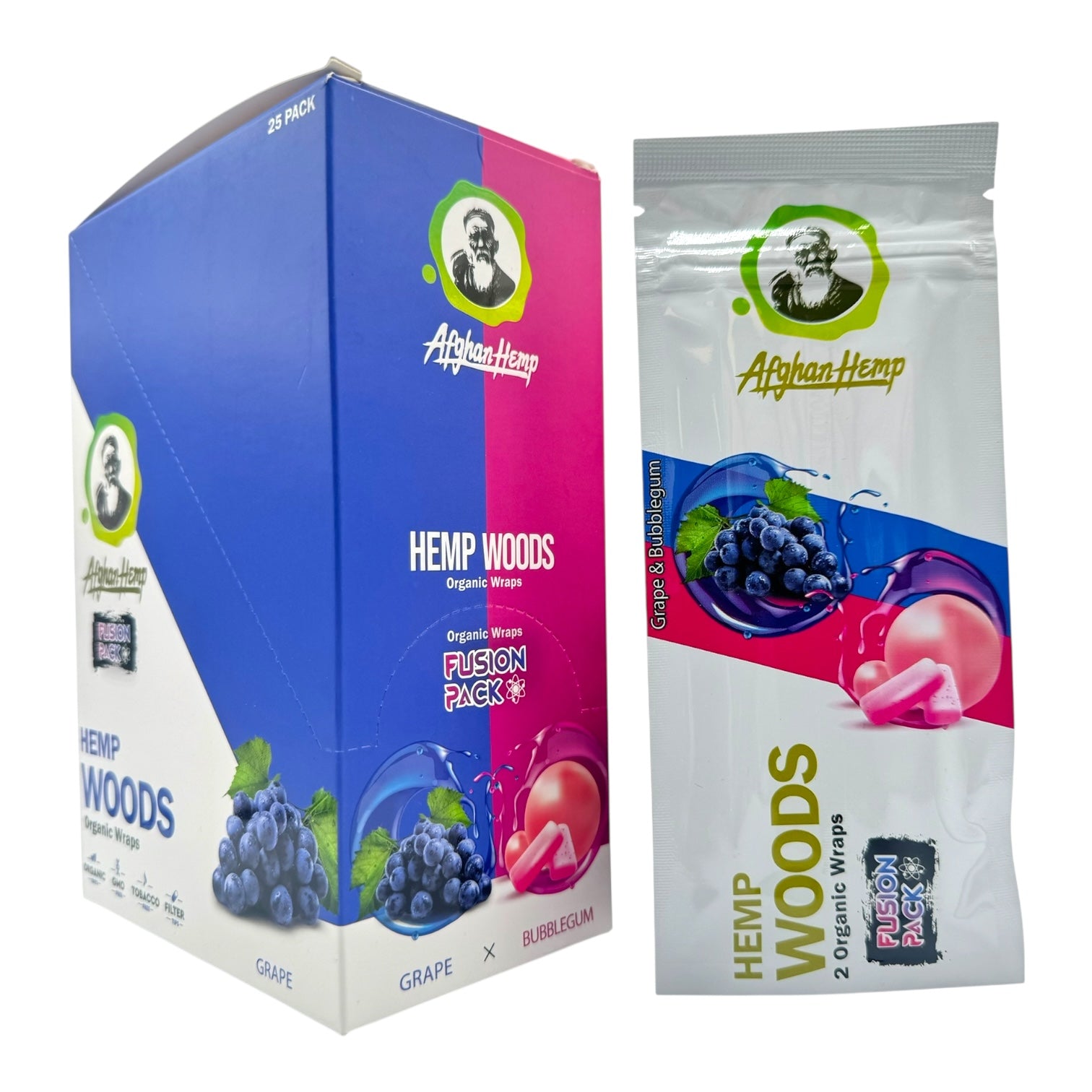 Afghan Hemp Fusion Pack Hemp Woods Wraps 2/Pk - 25pk Display