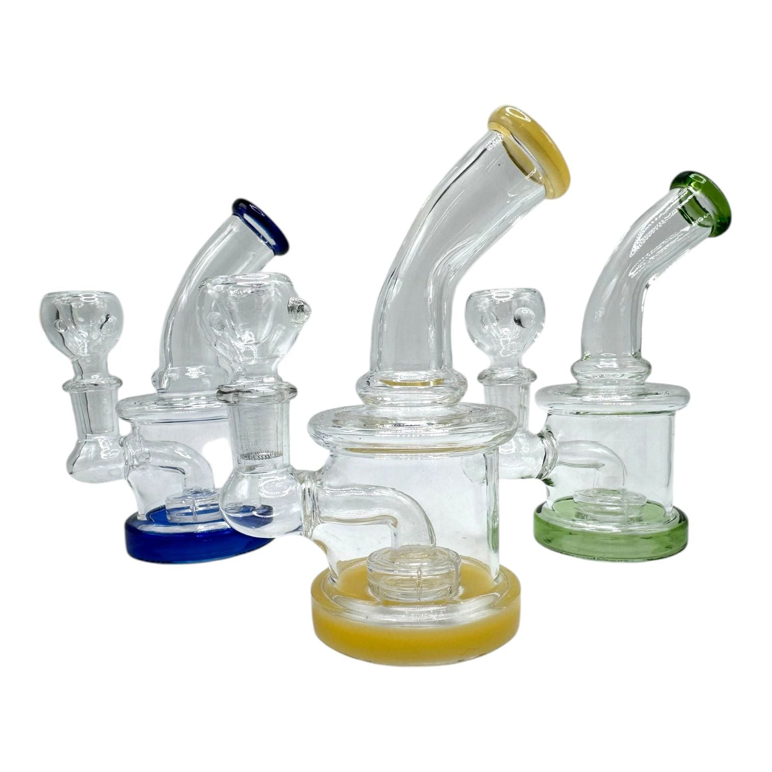 5" Glass on Glass Clear Donut Perc Water Pipe 112/MC