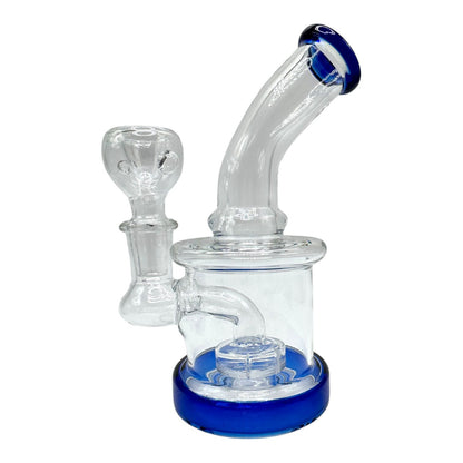 5" Glass on Glass Clear Donut Perc Water Pipe 112/MC