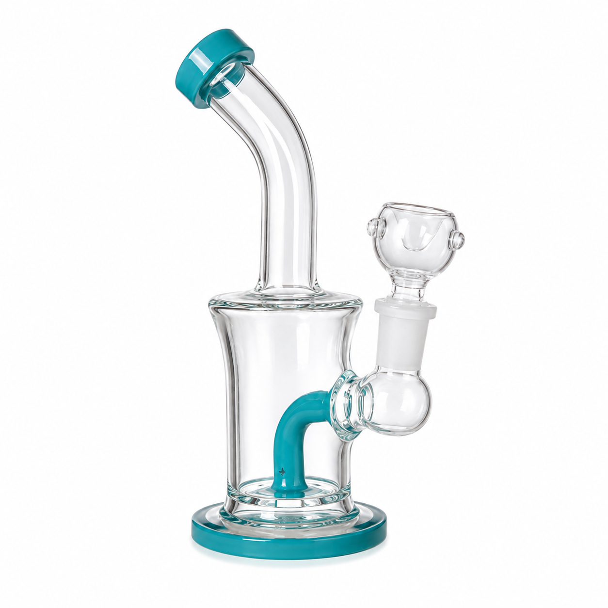 5" Glass on Glass Color Base Recycler Water Pipe
