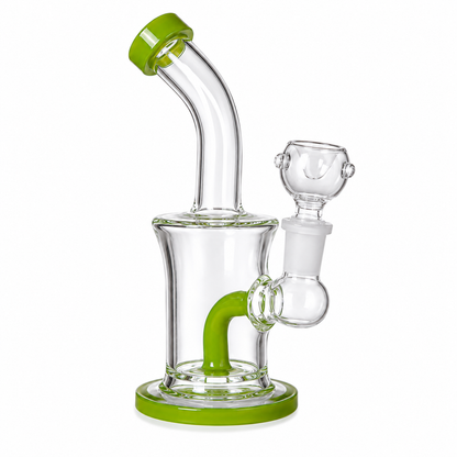 5" Glass on Glass Color Base Recycler Water Pipe
