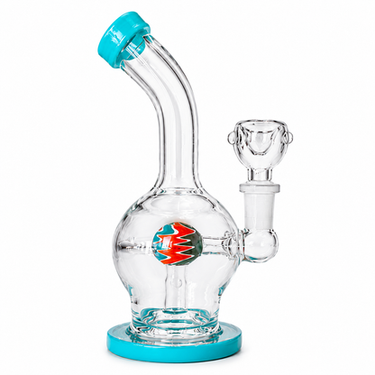 5" Glass on Glass Glove Round Multi Color Perc Water Pipe
