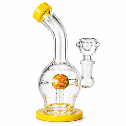 5" Glass on Glass Glove Round Multi Color Perc Water Pipe