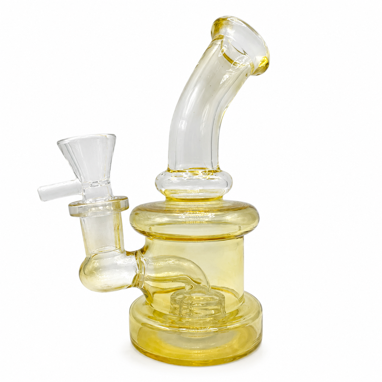 5" Glass on Glass Gold Fumed Donut Perc Water Pipe