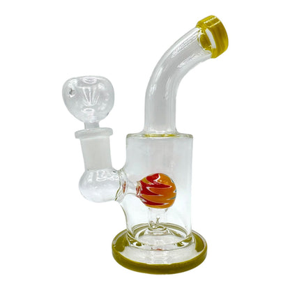 5" Glass on Glass Round Multi Color Perc Water Pipe 128/MC