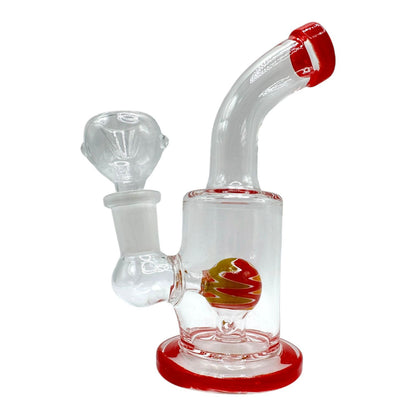5" Glass on Glass Round Multi Color Perc Water Pipe 128/MC