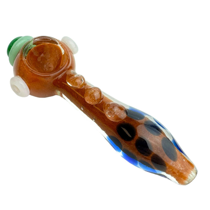 5" Color Spotted w/ Bumps Glass Hand Pipe - (Assorted Colors)