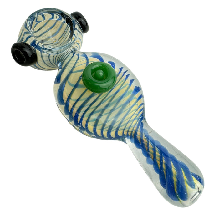 5" Donut w/ Button - Glass Hand Pipe (Assorted Colors)