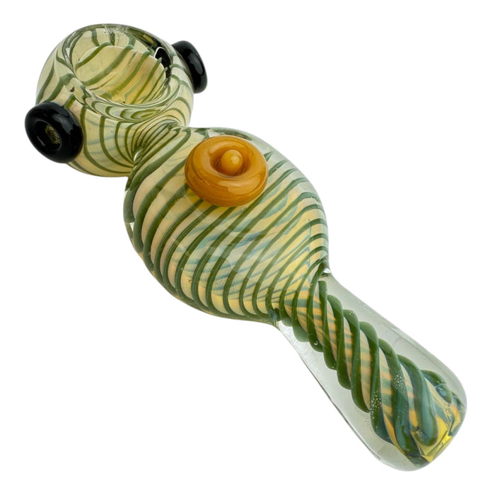 5" Donut w/ Button - Glass Hand Pipe (Assorted Colors)