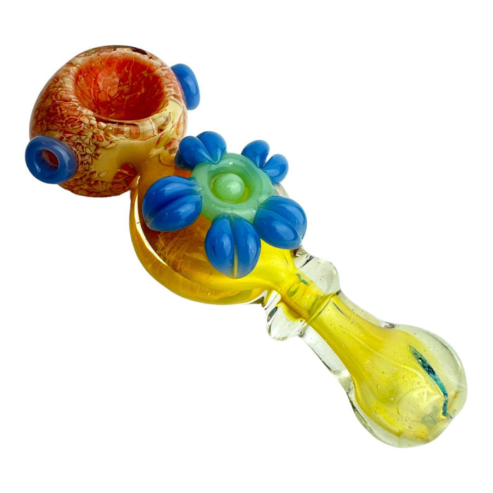 5" Flower Donut Shape - Glass Hand Pipe (Assorted Colors)
