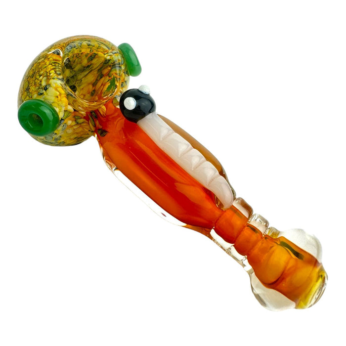 6" Rectangle Frit Worm Hand Pipe (Assorted Colors)
