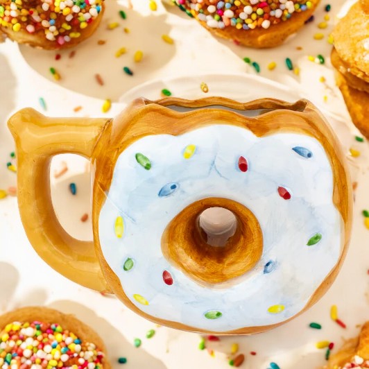 5" Sprinkled Donut Novelty Ceramic Pipe Mug