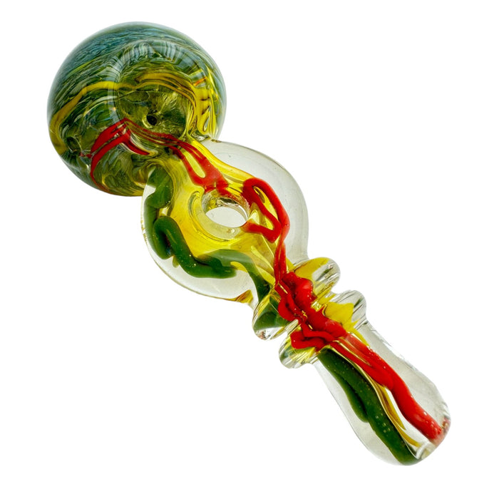 5" Wig Wag Frit Donut Shape - Glass Hand Pipe (Assorted Colors)