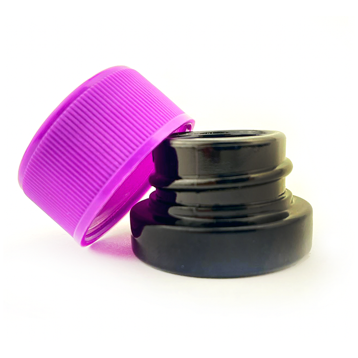 5ml Black Child Resistant Glass Jar with Color Cap - Lo Pro