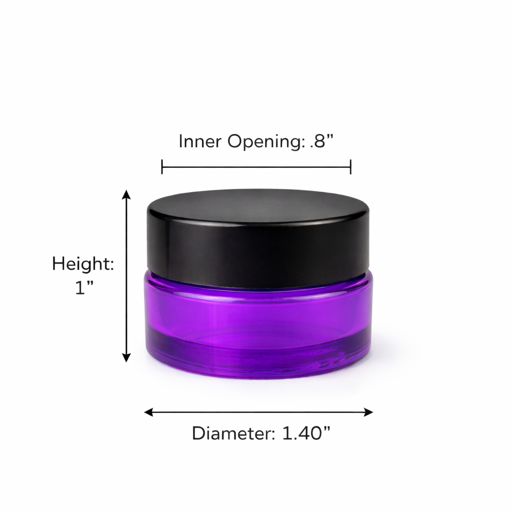 5ml Black Plastic Top Color Glass Jar Container