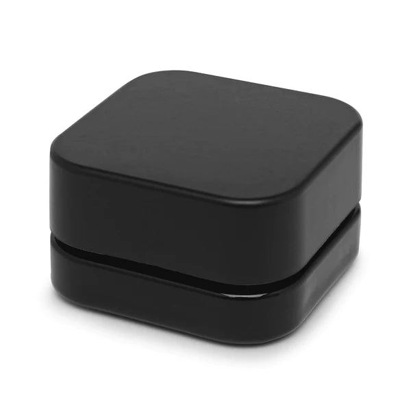5ml Cube (Qube) Glossy Black Glass Child Resistant Jar with Black Cap