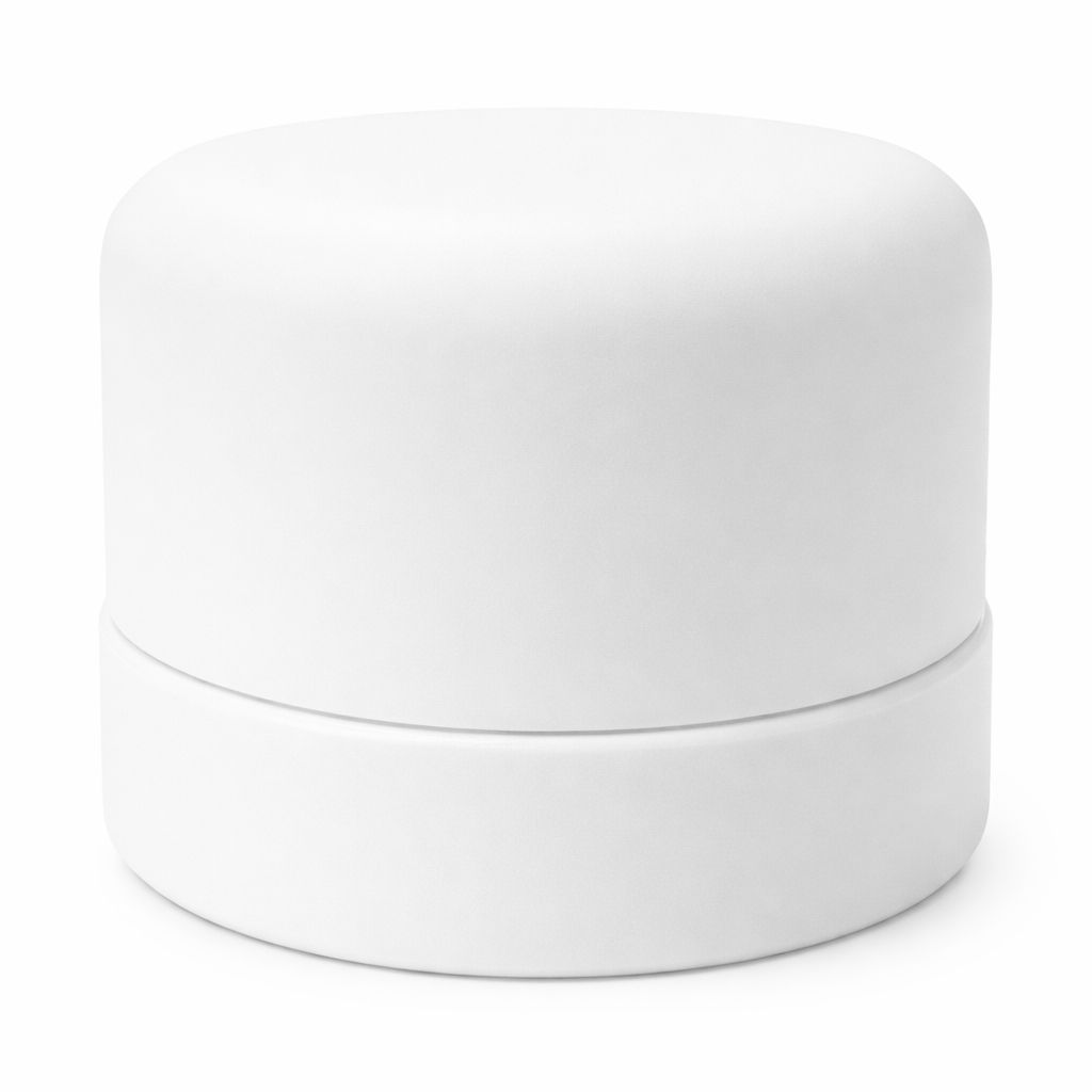 5ml Polished White Child Resistant Glass Jar with Matte White Round Cap - Lo Pro