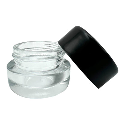 5ml Round Clear UV Child Resistant Jar with Black Cap