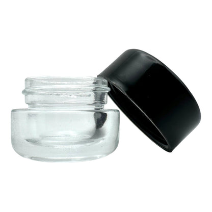 5ml Round Clear UV Child Resistant Jar with Black Cap