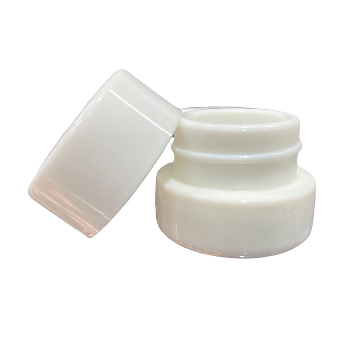5ml White UV Child Resistant Glass Jar with White Cap