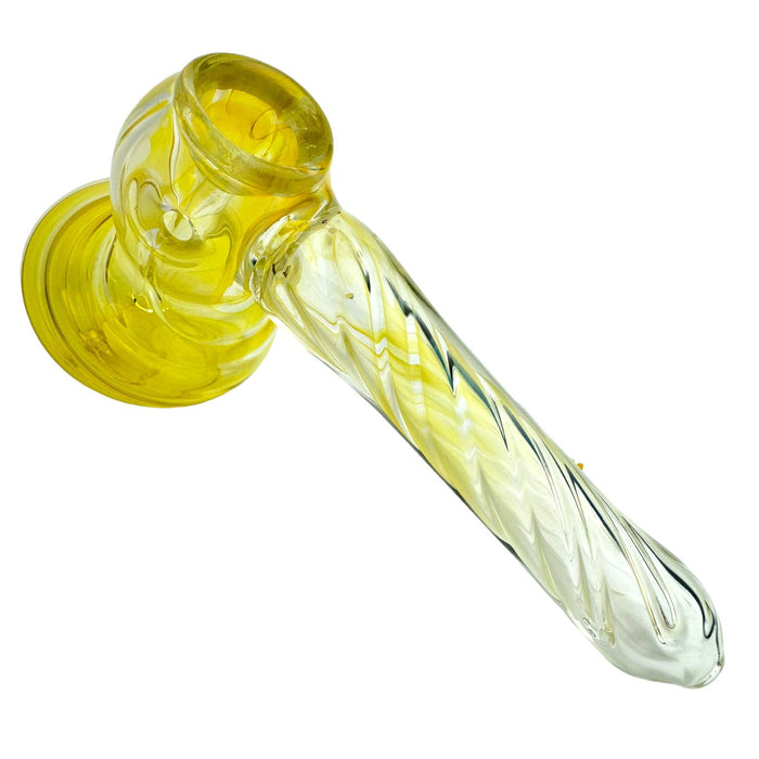 6.5" Fumed Yellow Hammer Glass Bubbler