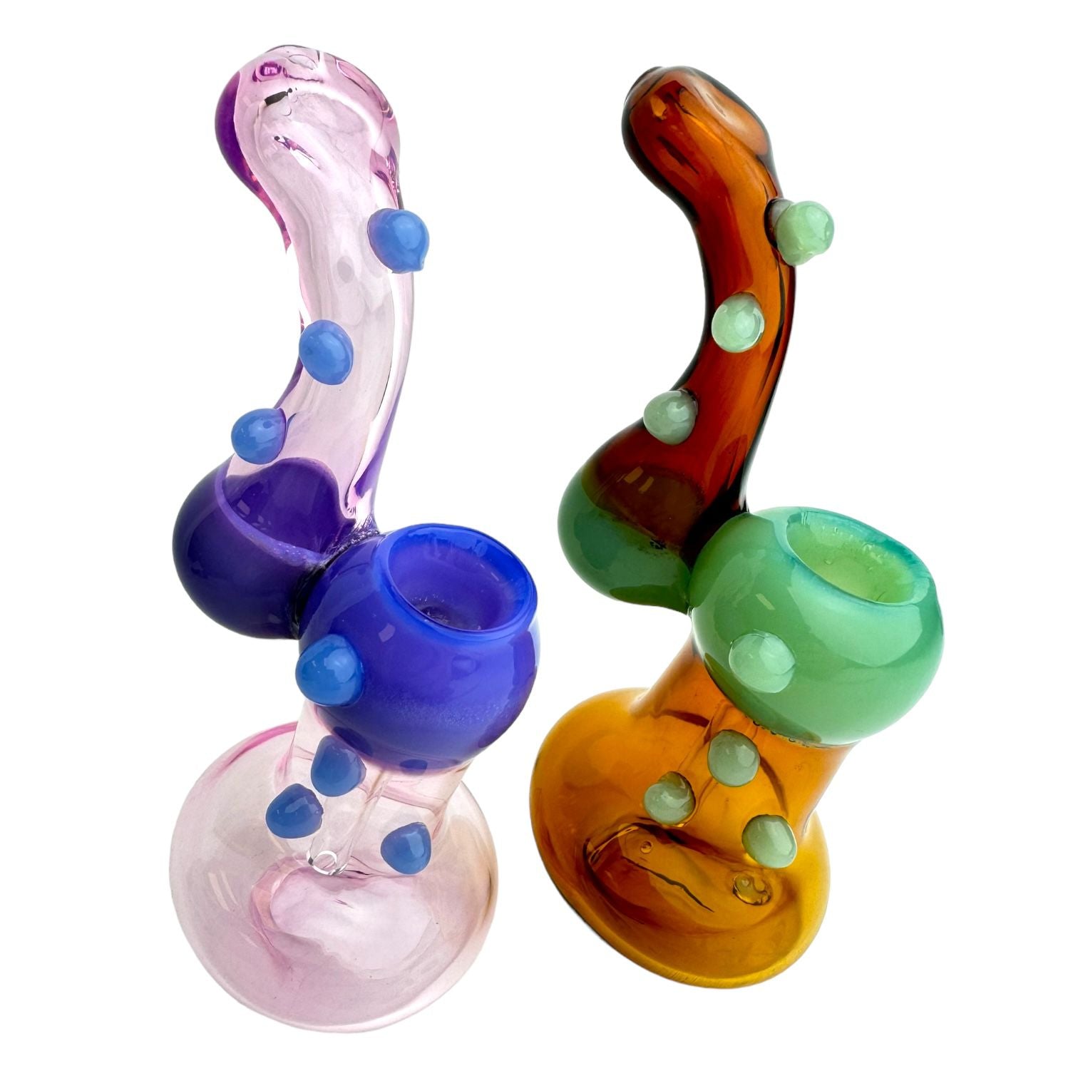 6.5" Seven Bumps Bubbler Glass Hand Pipe (Assorted Colors)