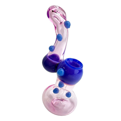 6.5" Seven Bumps Bubbler Glass Hand Pipe (Assorted Colors)